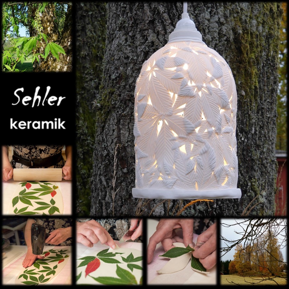 Unika lampeskærme - anderledes naturlige lampeskærme porcelæn. Sehler Keramik.