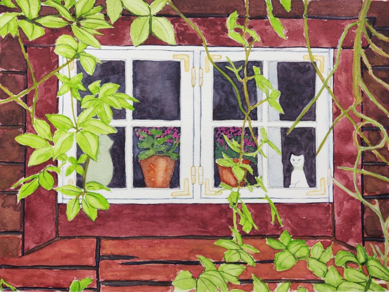 Ett fönster i Sundborn - H: 24 x L: 32 cm