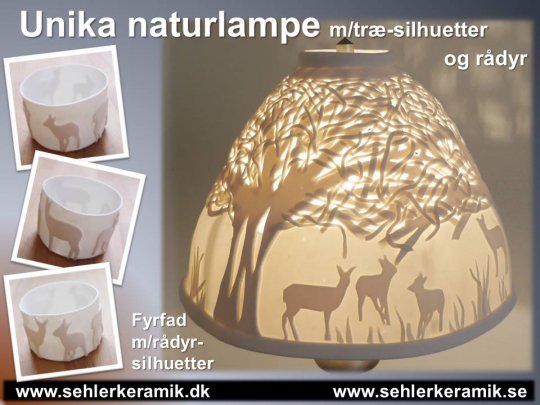 Naturlampeskærm med træsilhuetter og rådyr - porcelænsfiligran.jpg
